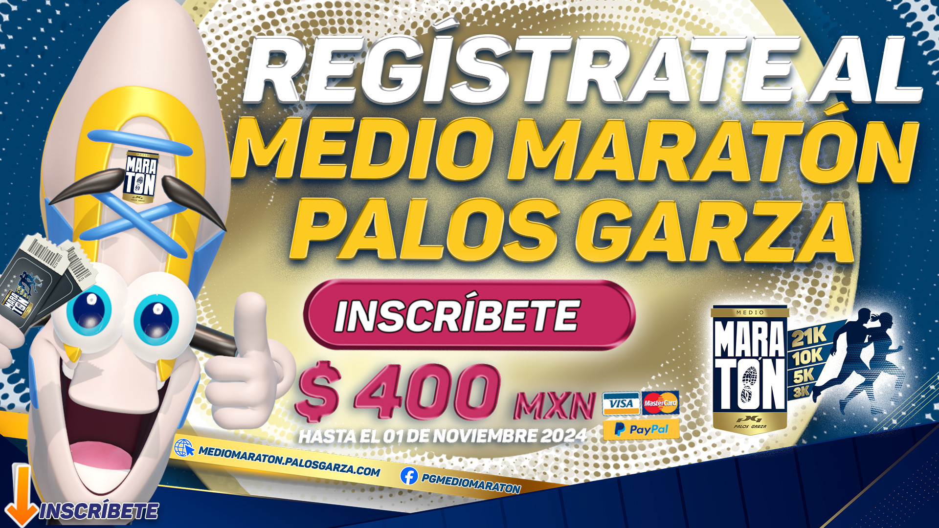 Regístrate al medio maratón Palos Garza